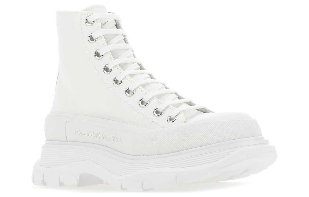Alexander McQueen Canvas Tread Slick High Top Sneakers 'White' 604254W4L329000 - 3