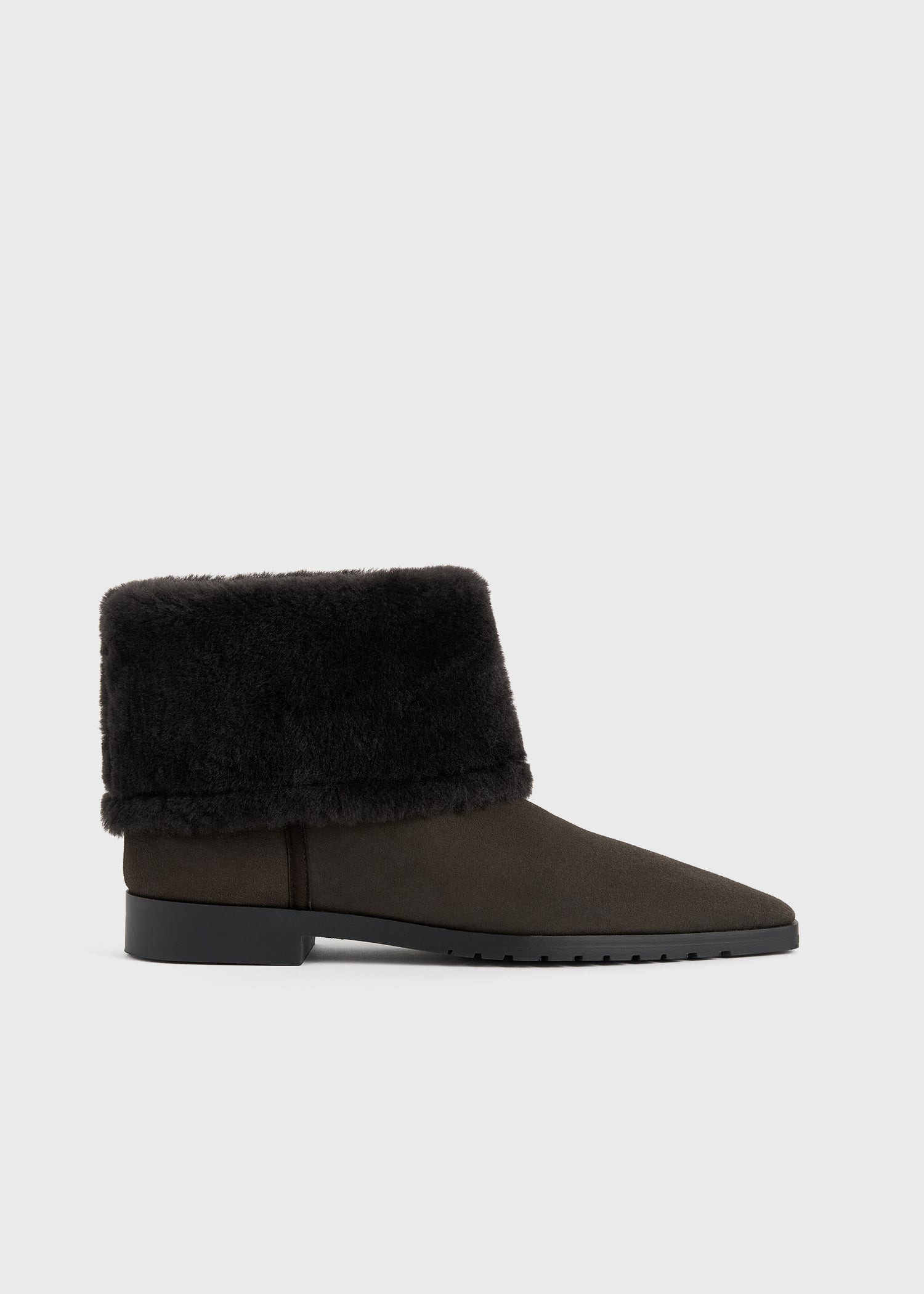 Fold-down shearling boots pepper - 8