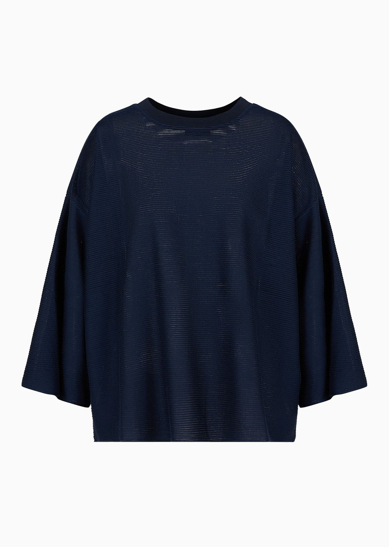 Icon modal jumper with jacquard horizontal ribbing 1
