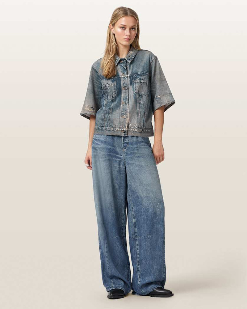 JUNI TERRY SHORT SLEEVE ILLUSION OF DENIM SHIRT 3