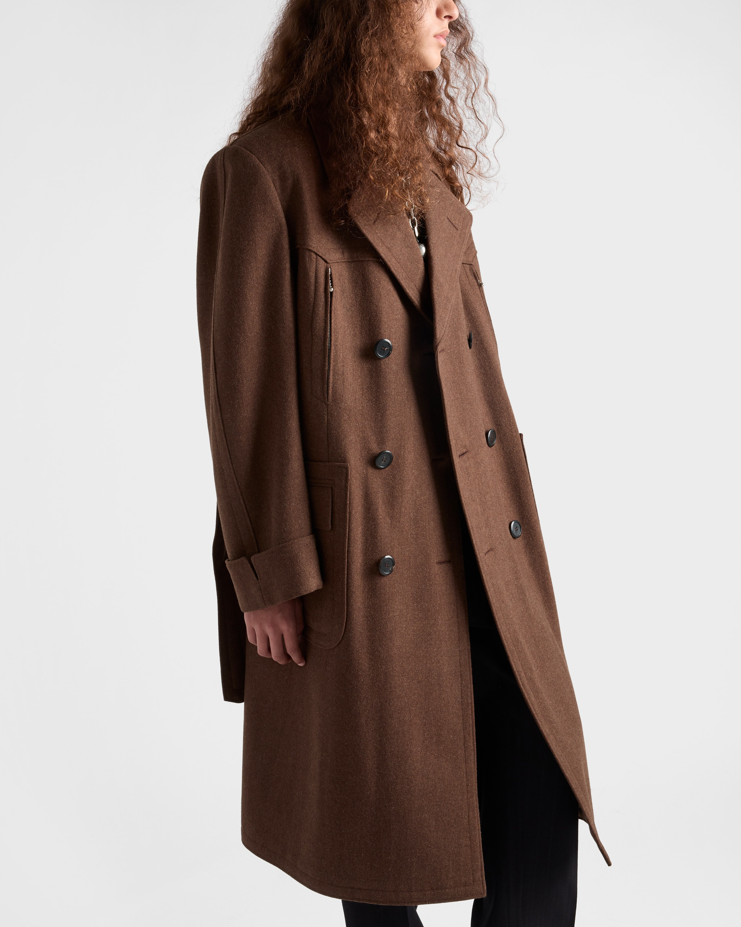 Double-breasted wool coat - 4