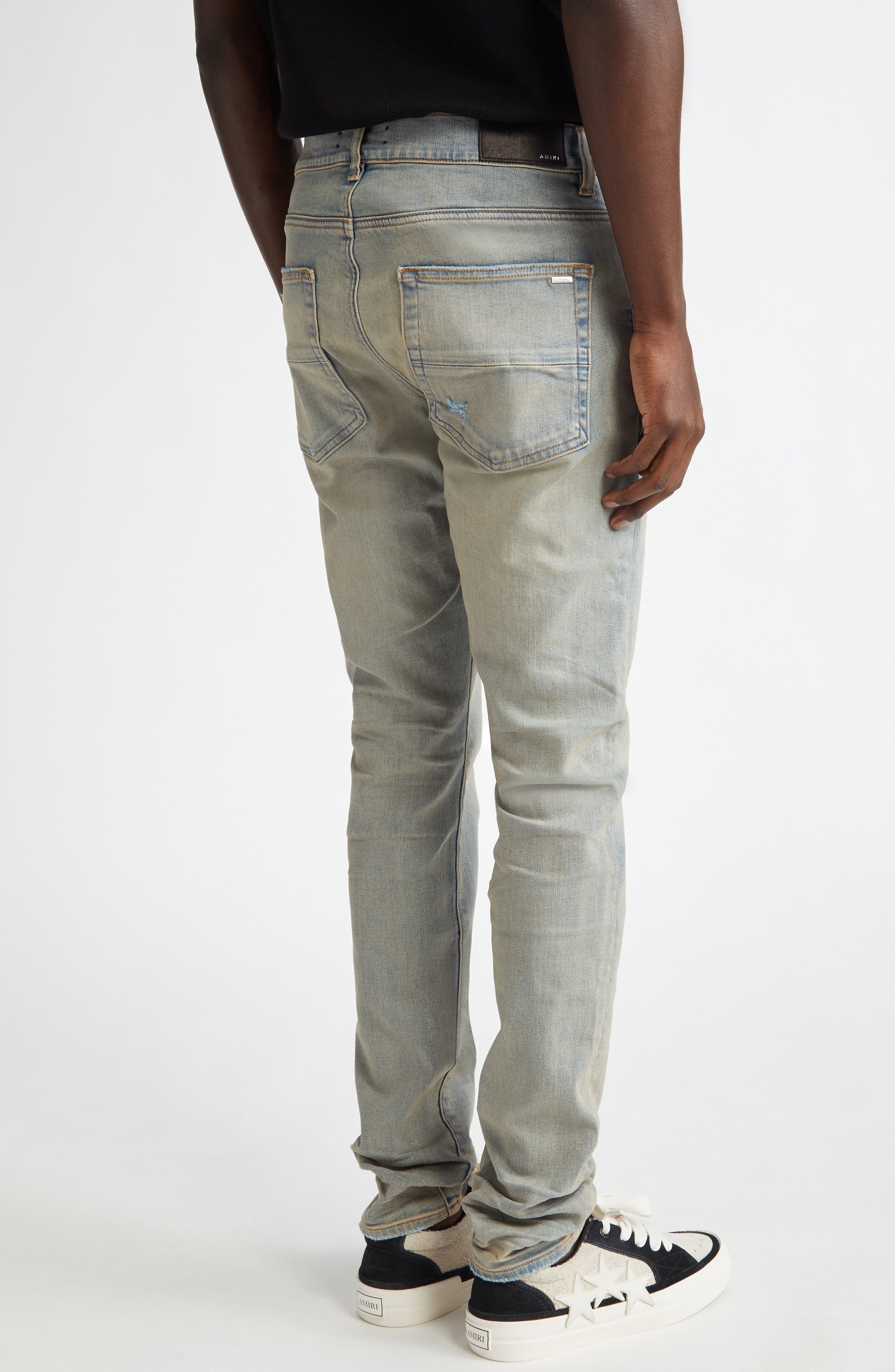 AMIRI Stack Slim Fit Jeans in Antique Indigo at Nordstrom - 3