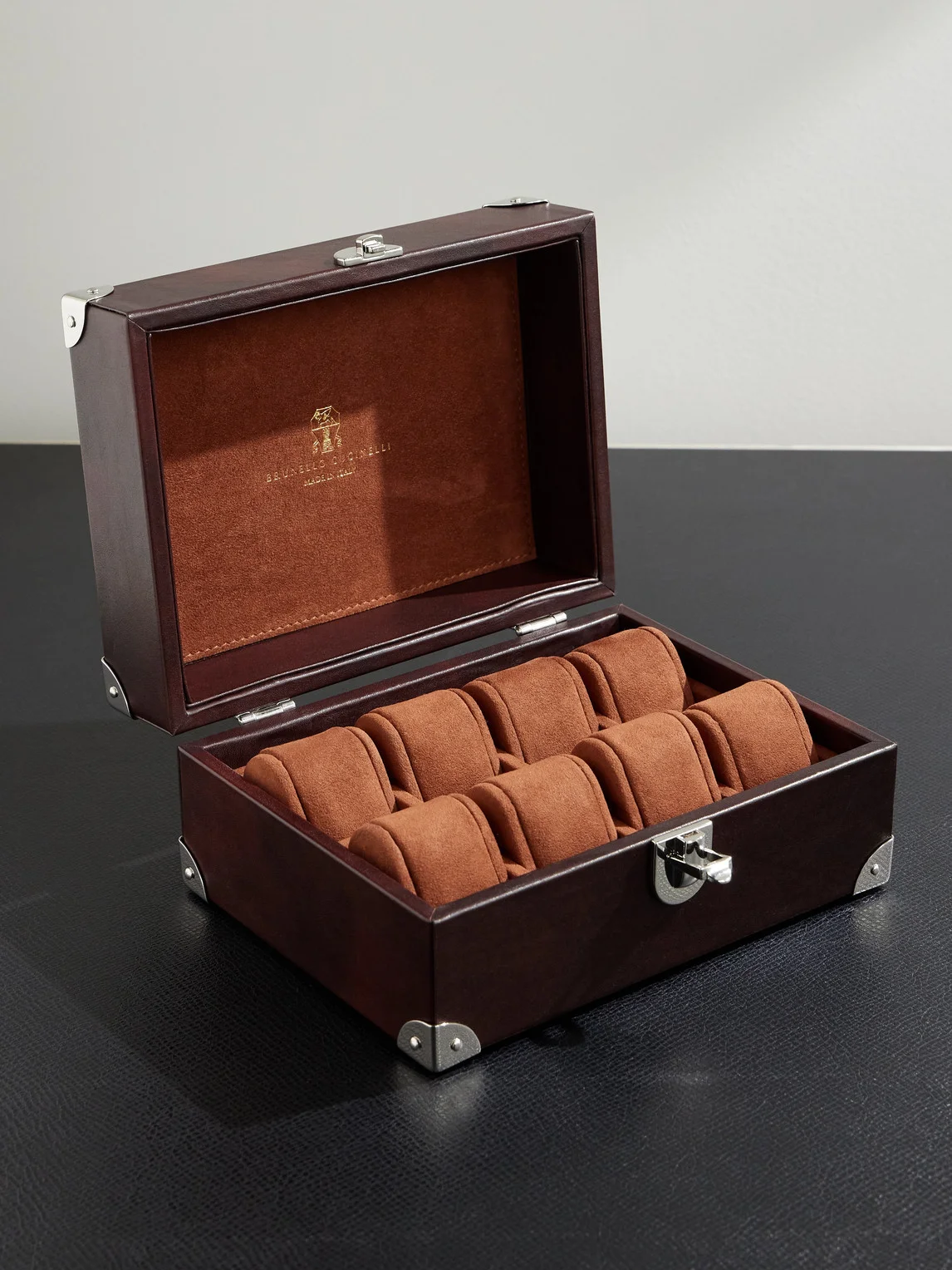 Full-Grain Leather Eight-Piece Watch Box - 1
