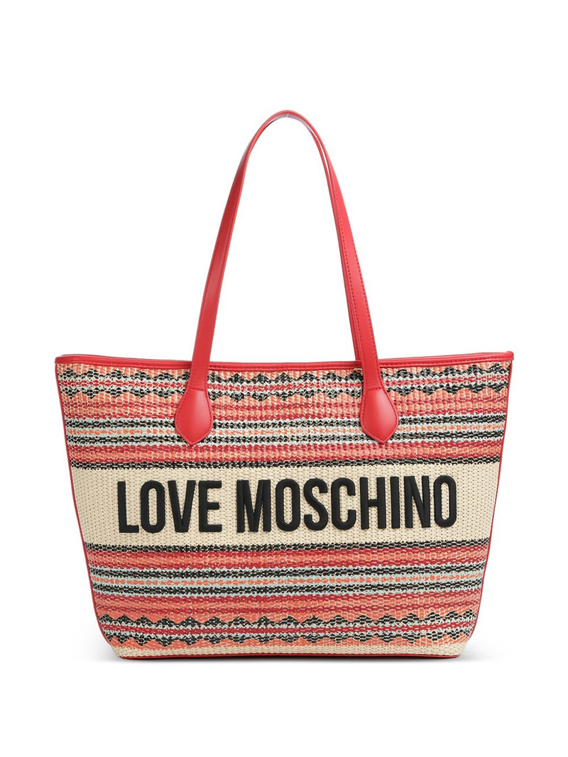 striped logo-detail tote bag 1