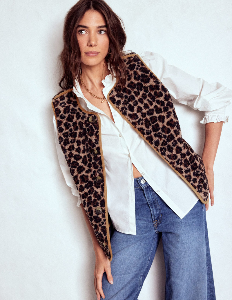 Clerkenwell Reversible Gilet-Navy, Leopard 7