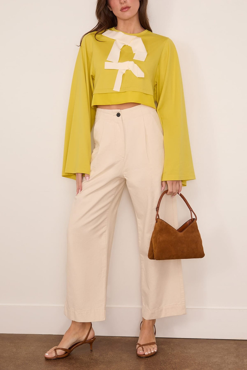 Lanvin Grosgrain Detail Top in Chamomile outlook