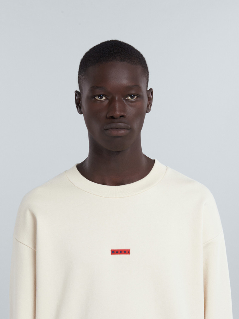 WHITE BIO COTTON SWEATSHIRT 4