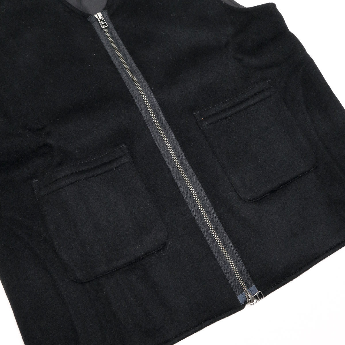 Zip Vest Black Cashmere Wool - 3