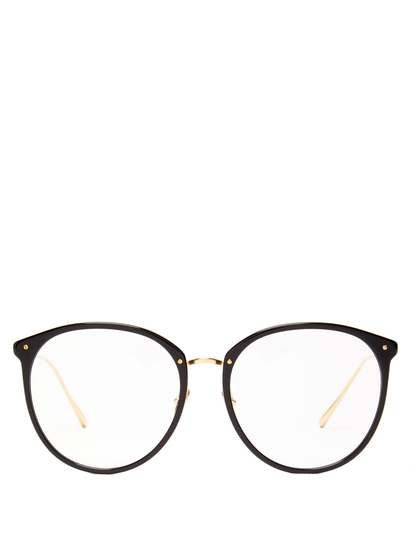 Kings round acetate and 18kt gold-plated glasses - 1