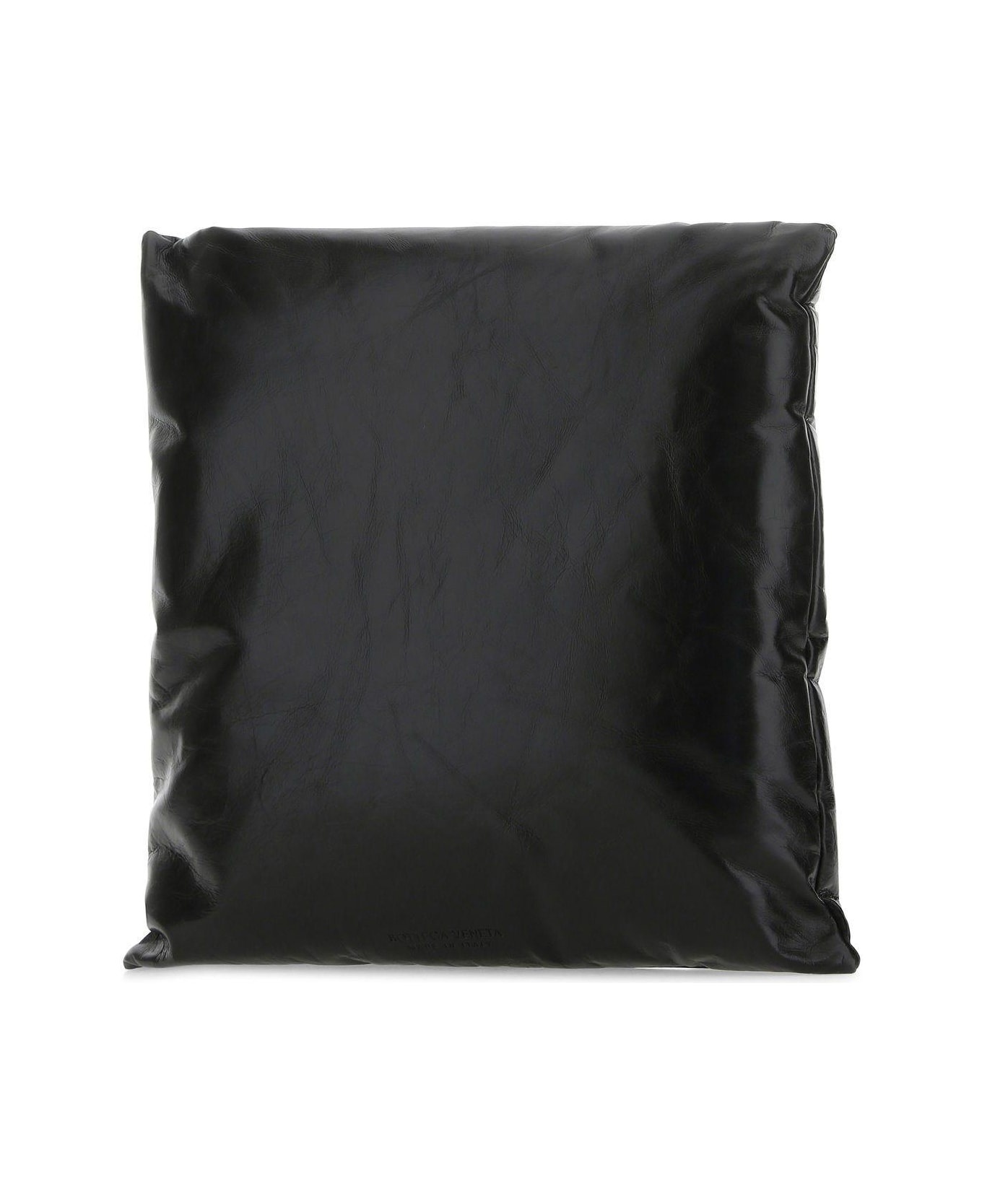 Black Leather Pillow Clutch - 2