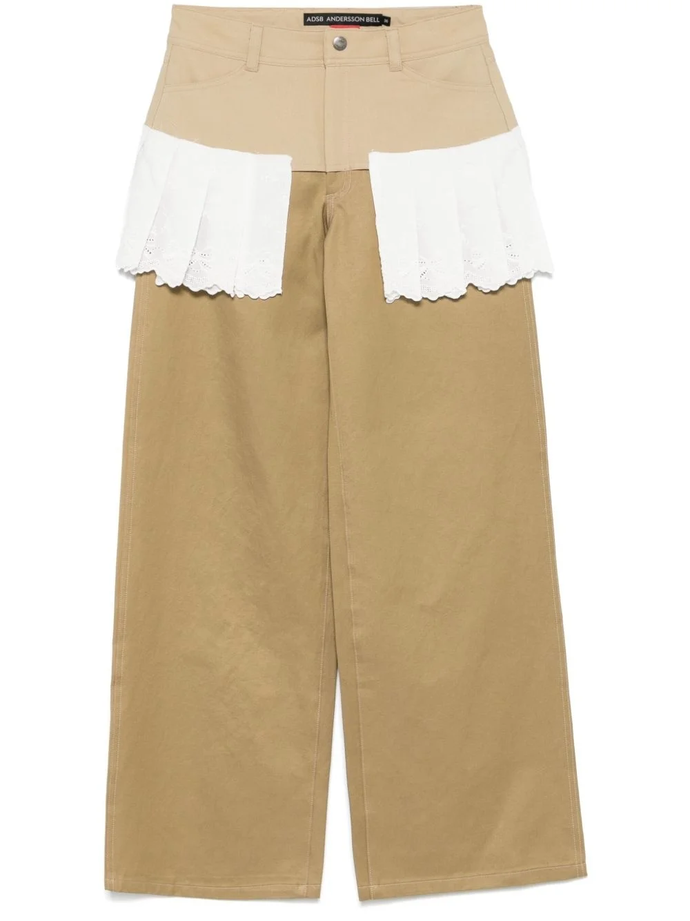 lace-pleats trousers - 1