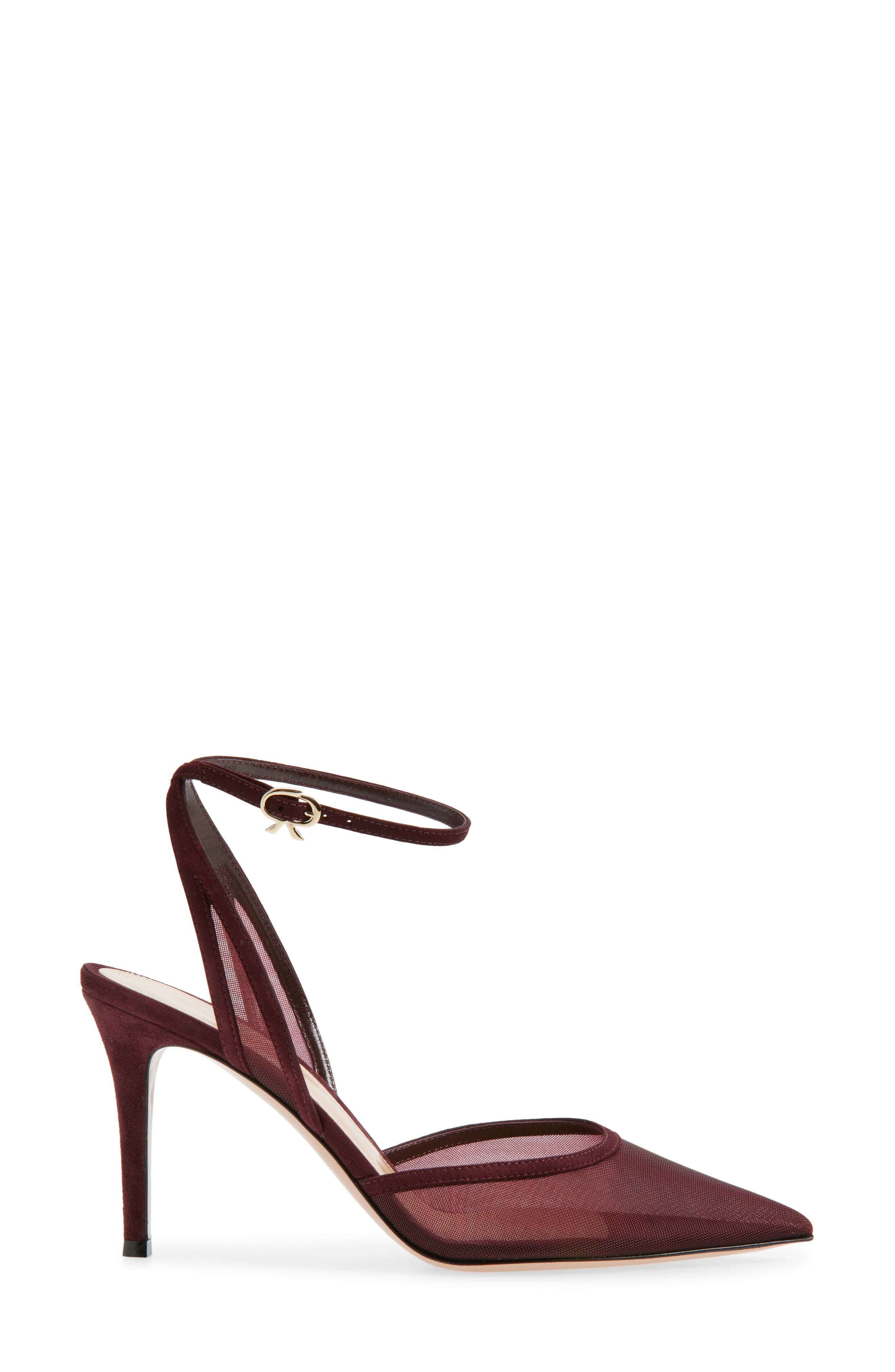 Gianvito Rossi Pointed Toe Ankle Strap Pump in Royale at Nordstrom - 3