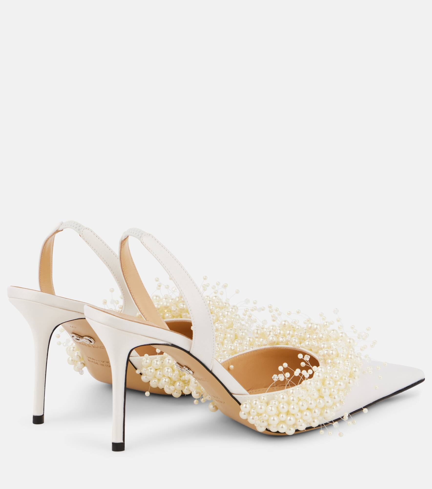 Floating Pearl 85 satin slingback pumps - 2