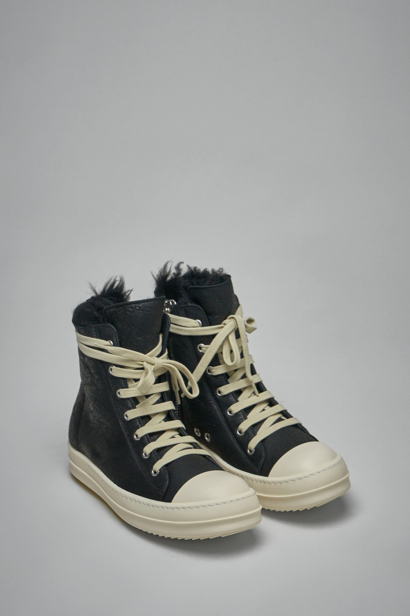 High Top Zebra Shearling Ramones Sneakers - 2