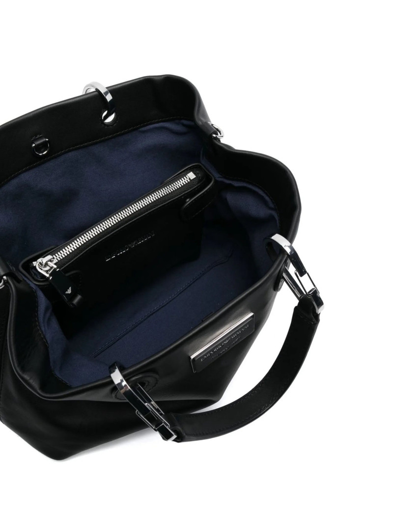 EMPORIO ARMANI Logo-plaque Leather Tote Bag outlook