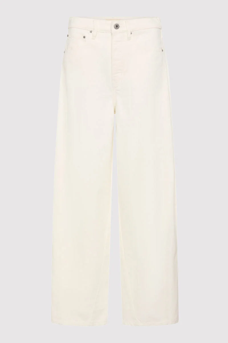 Mid Rise Balloon Jeans - White - 1