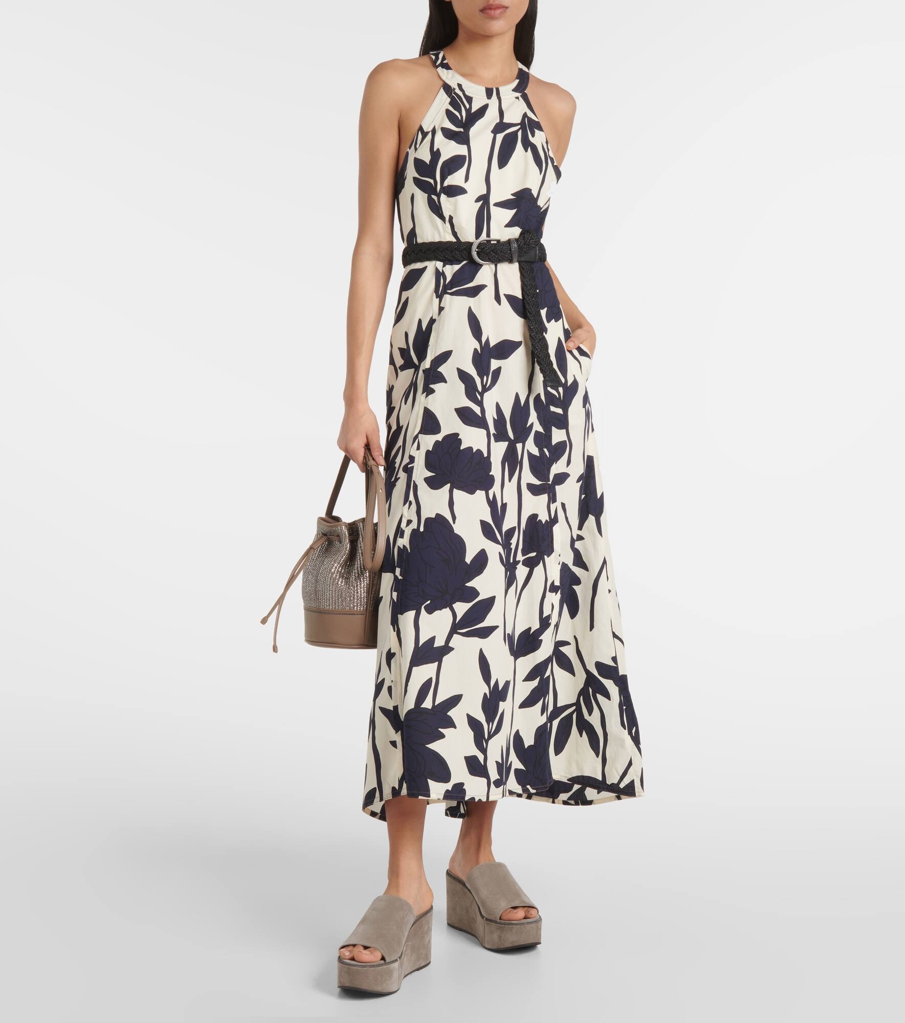 Floral cotton midi dress - 2