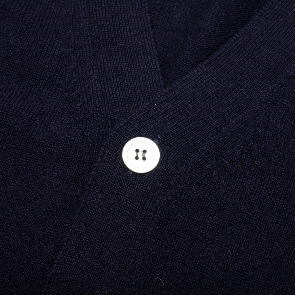 COMME DES GARCONS PLAY X THE ARTIST INVADER BUTTON CARDIGAN - NAVY - 4