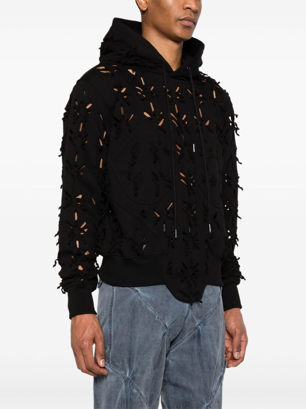 Slashed cotton hoodie - 3