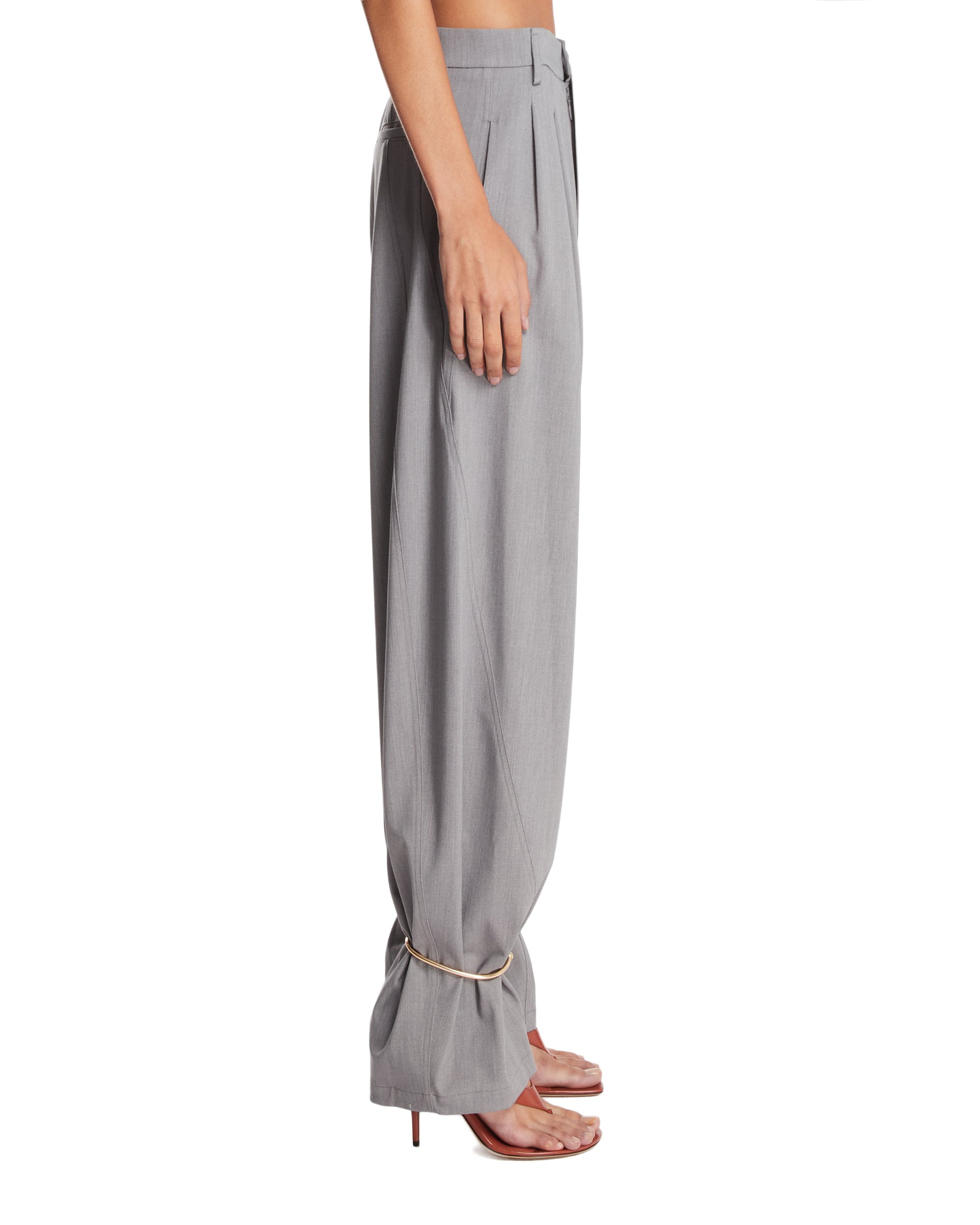 Gray Ankle Cuff Trousers - 5
