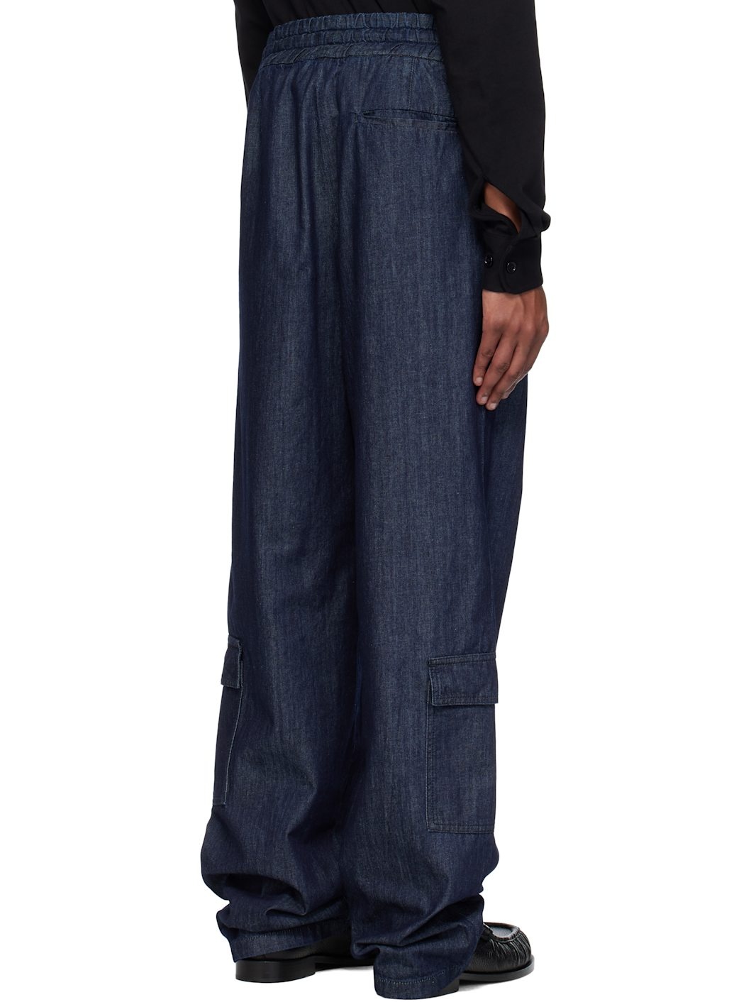 Indigo Elasticized Cargo Jeans - 3