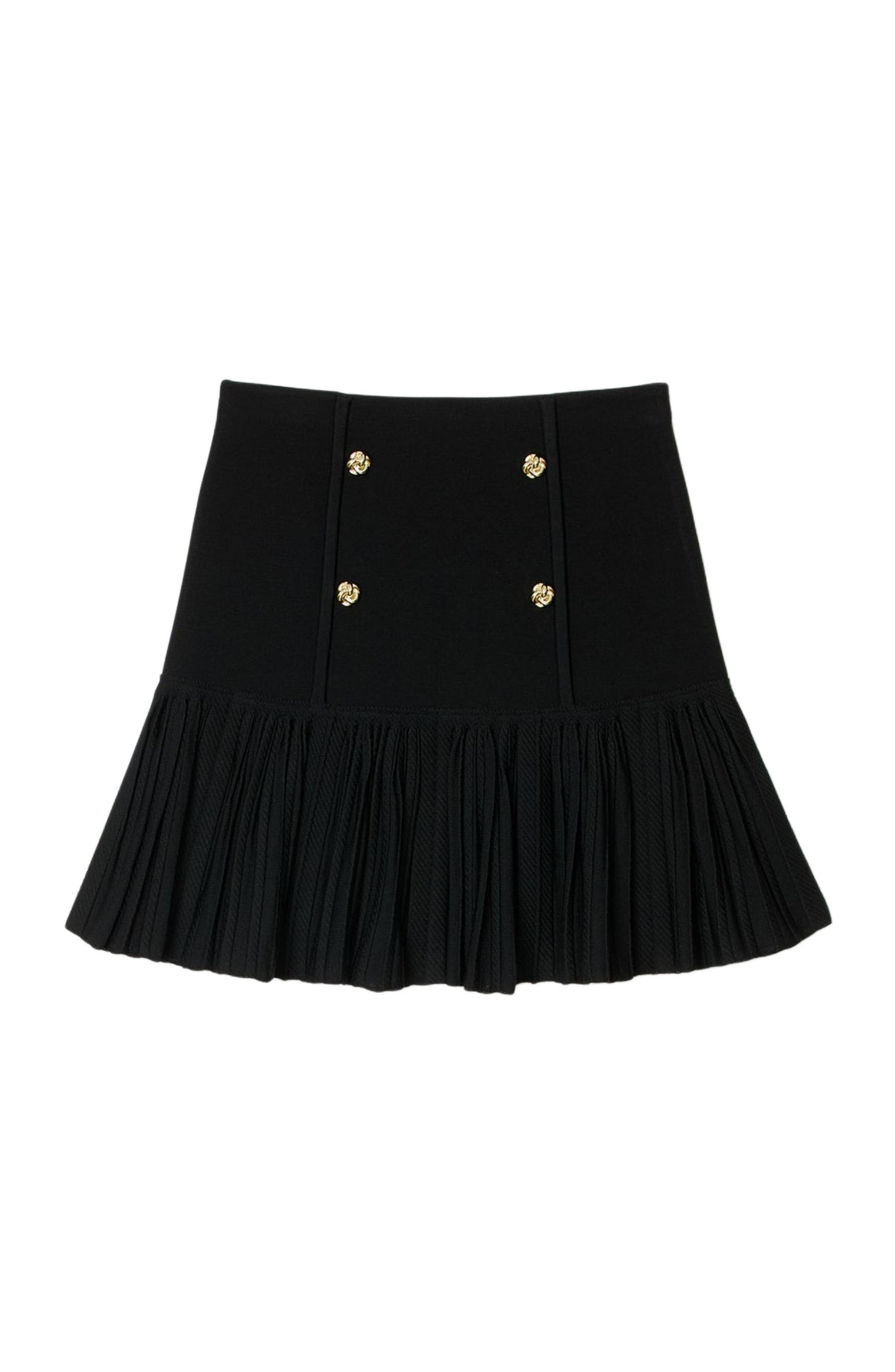 SANDRO Mini pleated fine knit skirt in Black at Nordstrom - 6