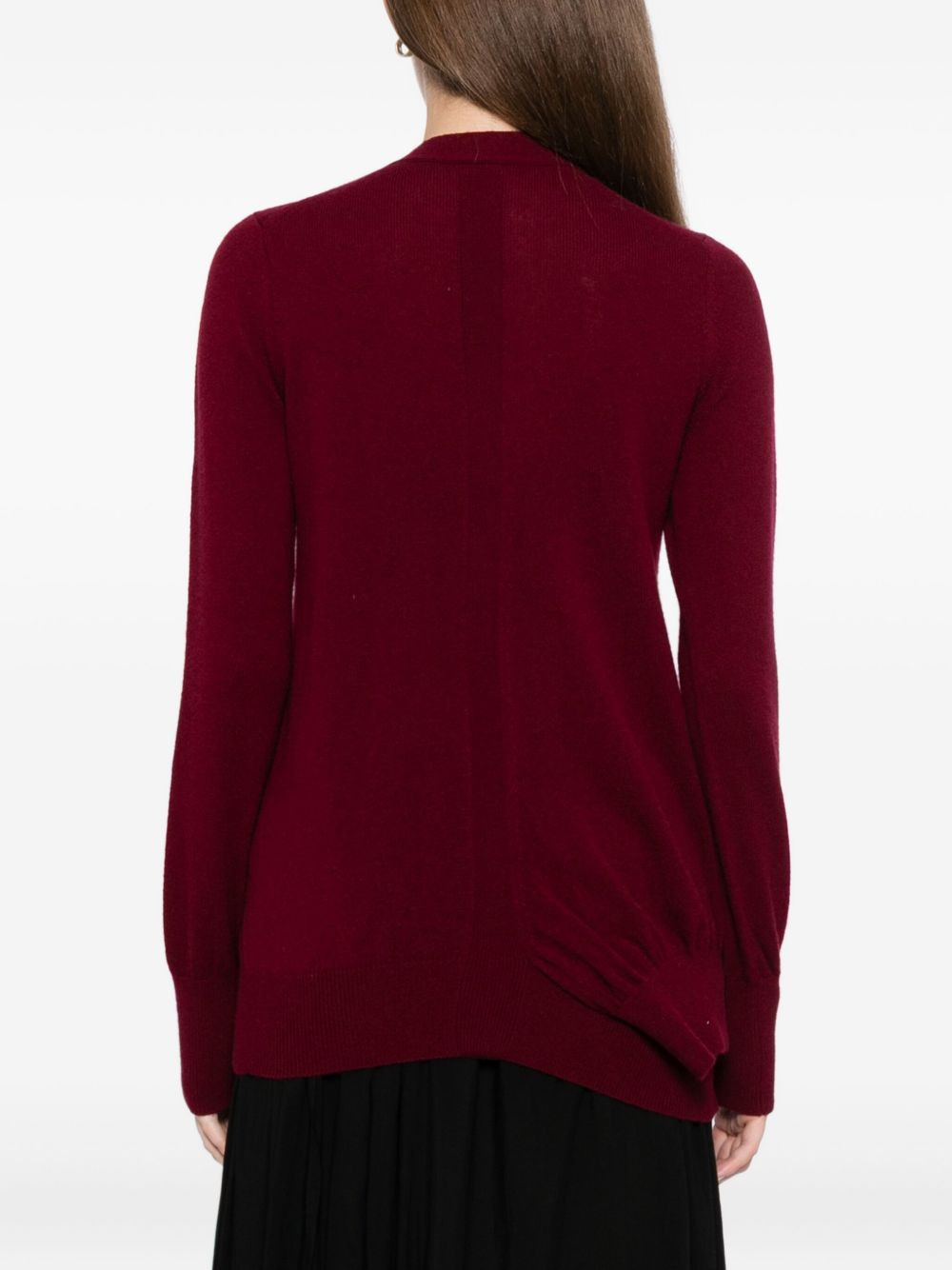 v-neck long-sleeved cardigan - 4