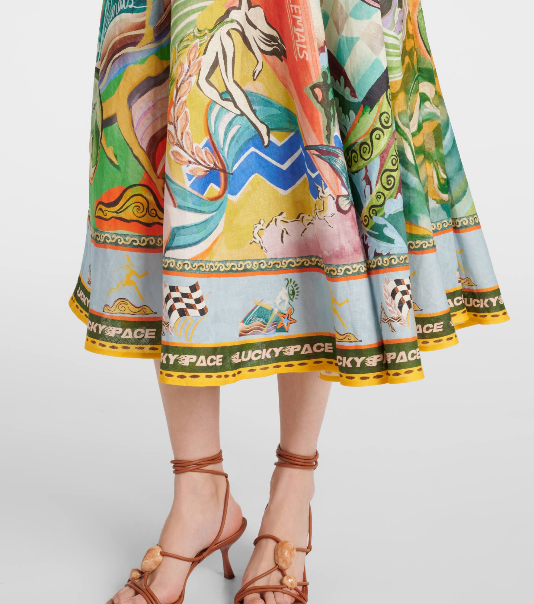 Lucky Pace printed linen midi dress - 6