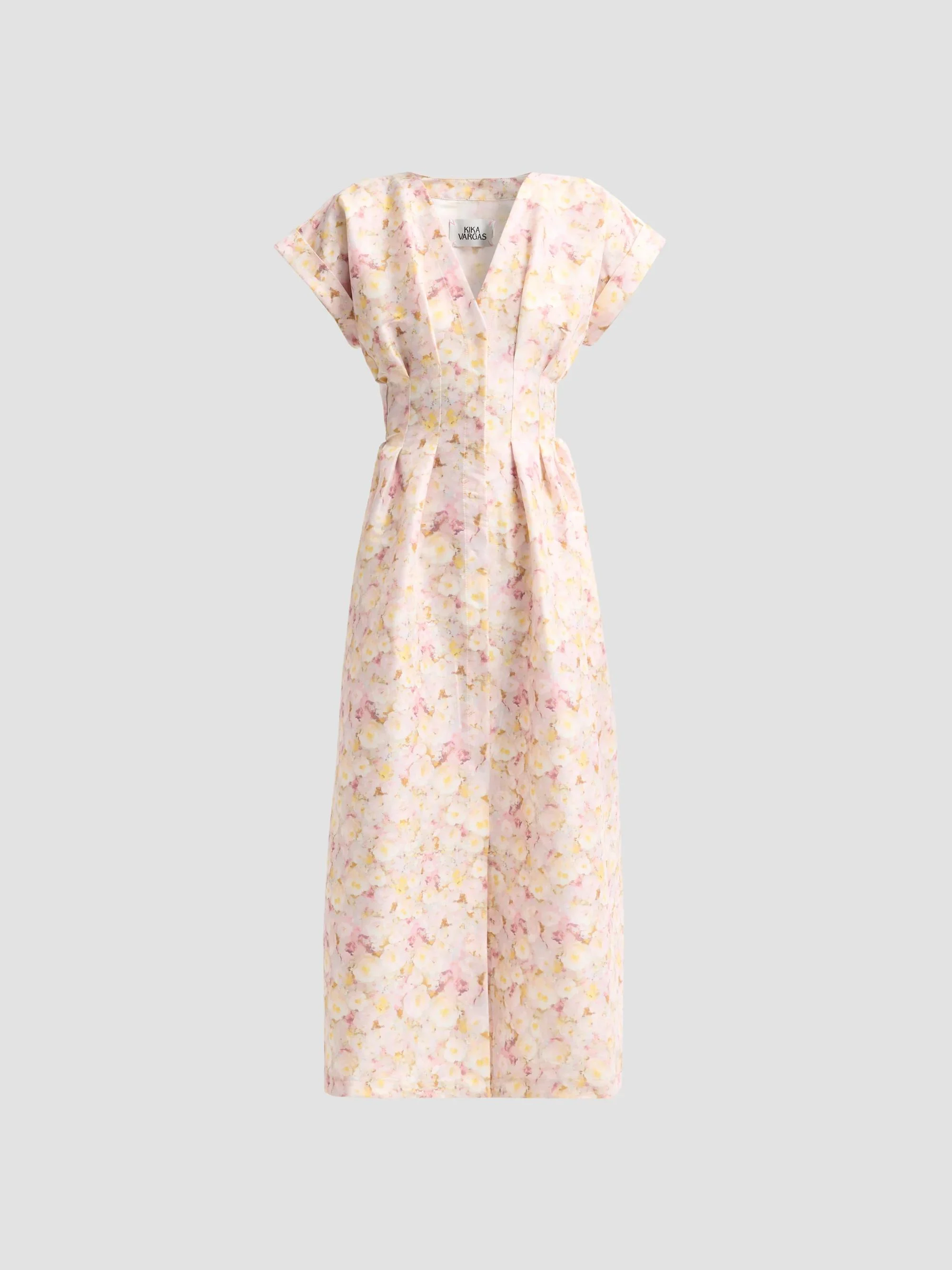 Women's Tsige Peony Print Taffeta Midi Dress - Golden - 1