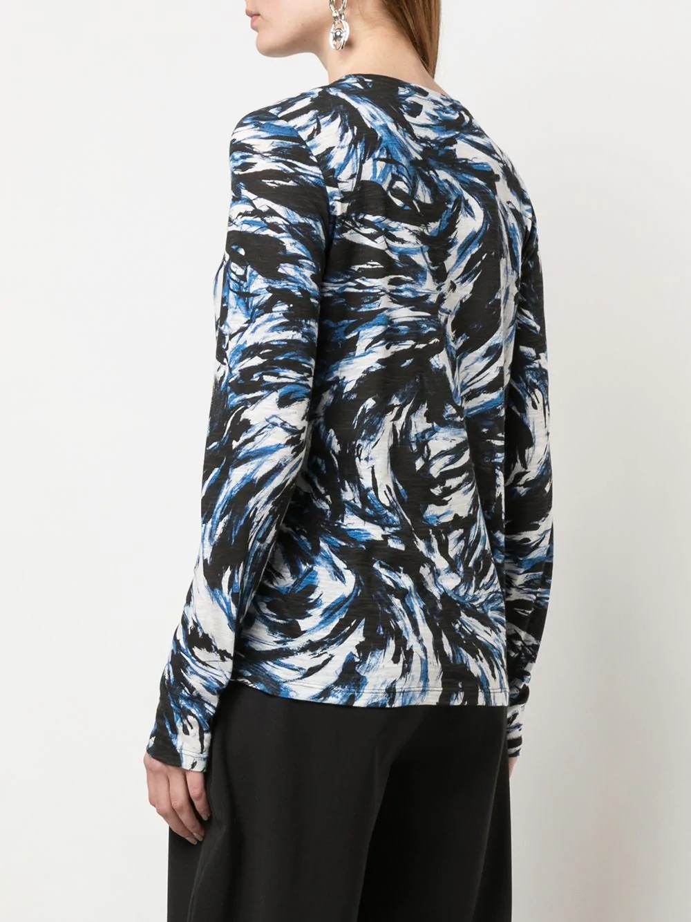 feather-printed longsleeved T-shirt - 4