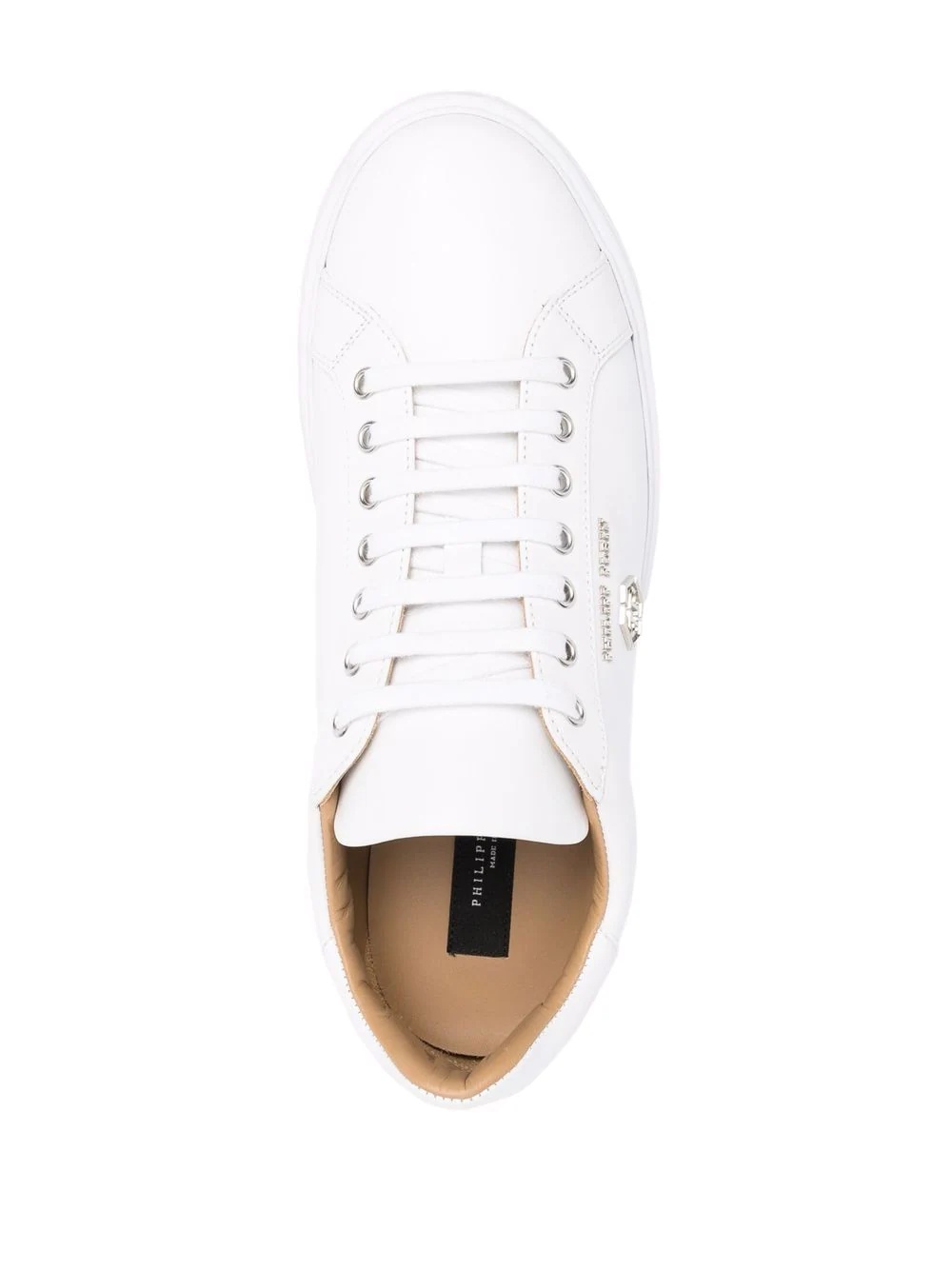 logo-plaque low-top sneakers - 4