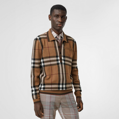 Burberry Check Intarsia Wool Polo Shirt outlook