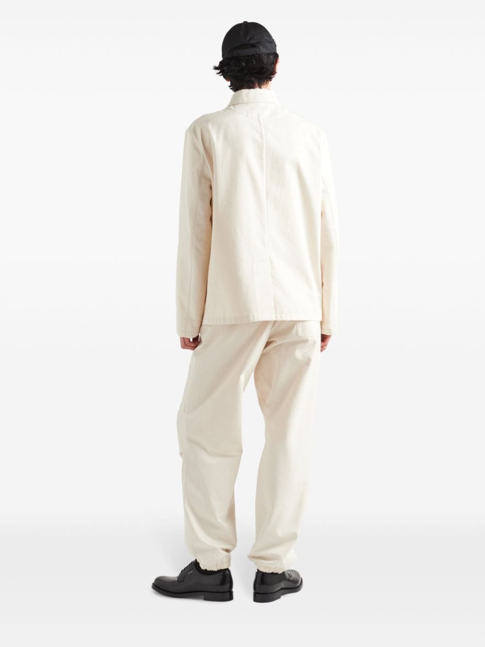 herringbone tapered trousers - 3