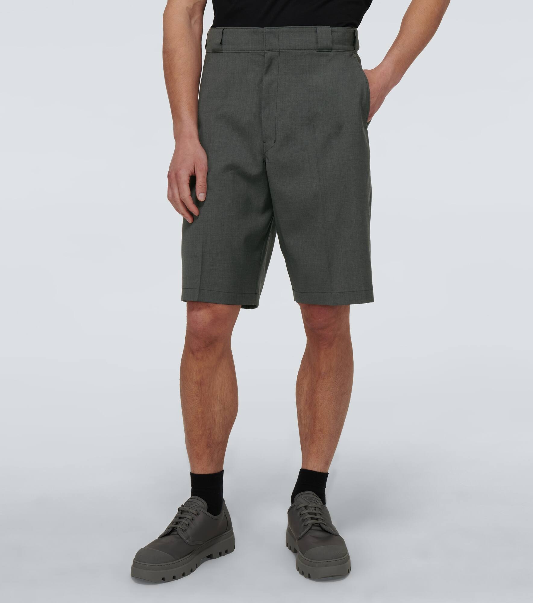 Tailored wool poplin bermuda shorts - 3