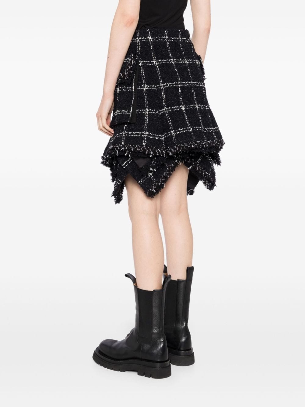 asymmetric tweed skirt - 4