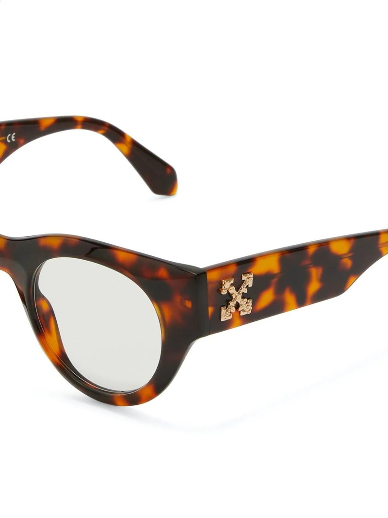 Off-White round-frame tortoiseshell glasses outlook