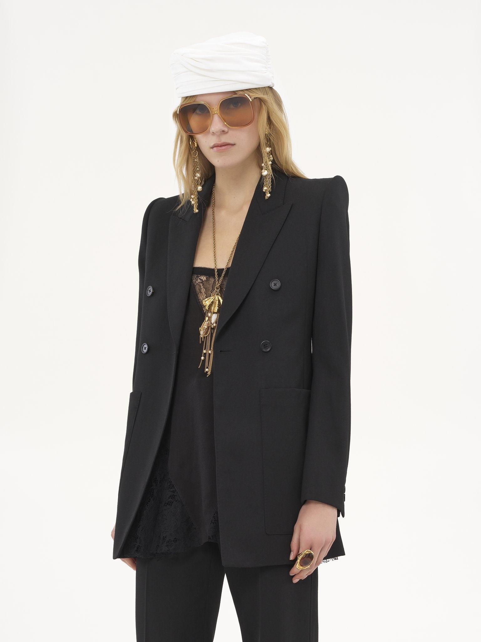 TAILORED JACKET IN WOOL GRAIN DE POUDRE - 4