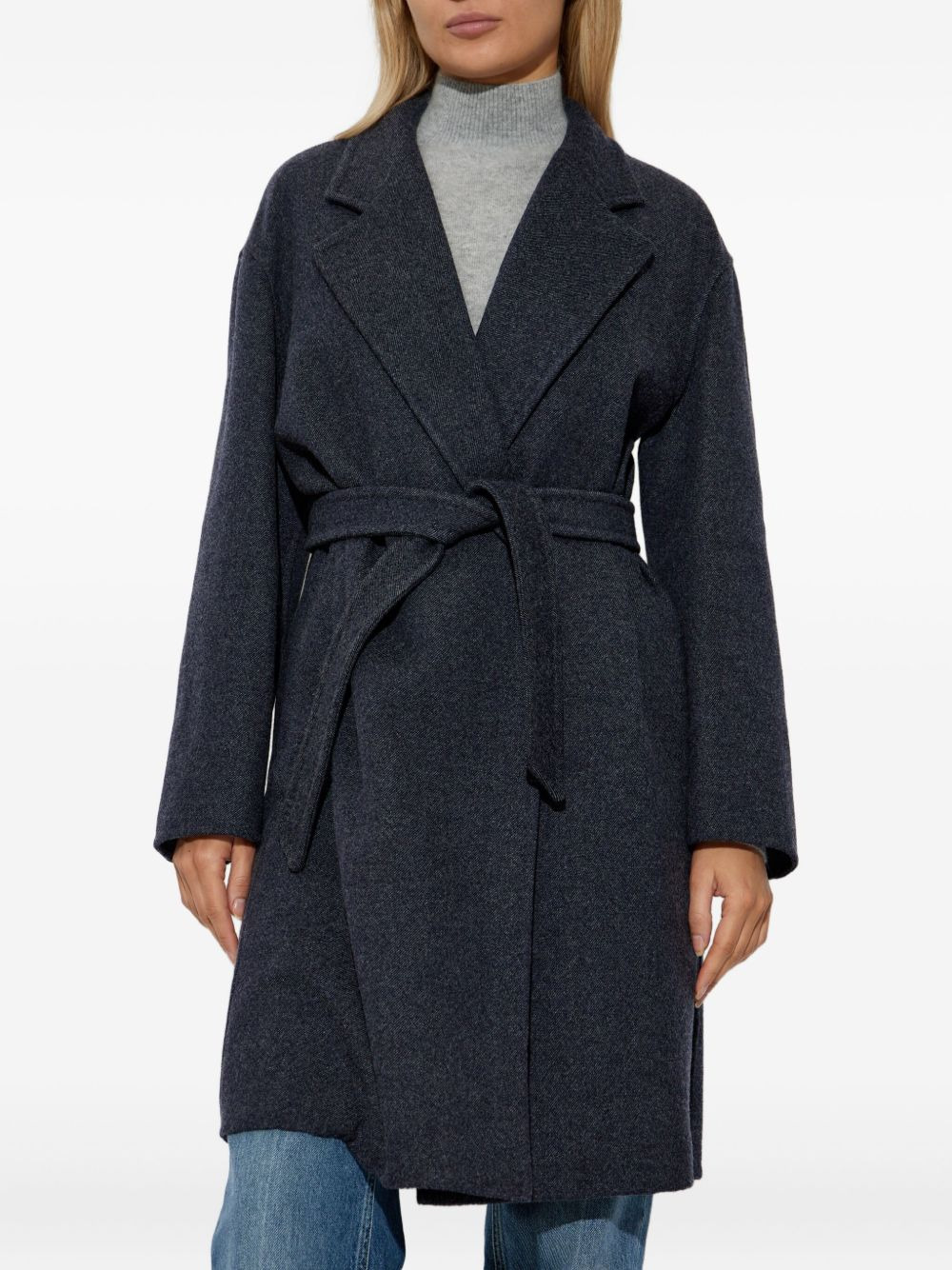 belted wool coat - 3