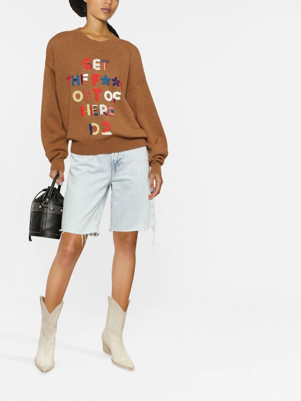 crochet-embellished jumper - 2