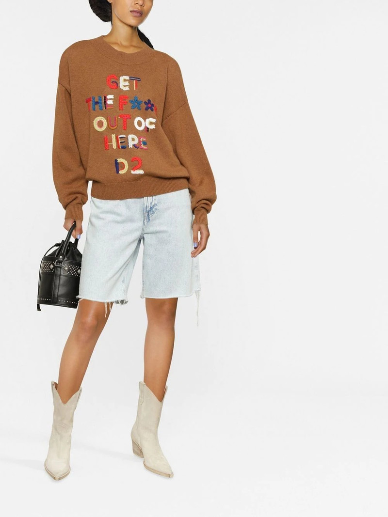 DSQUARED2 crochet-embellished jumper outlook