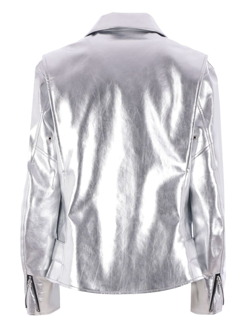 metallic biker jacket - 2