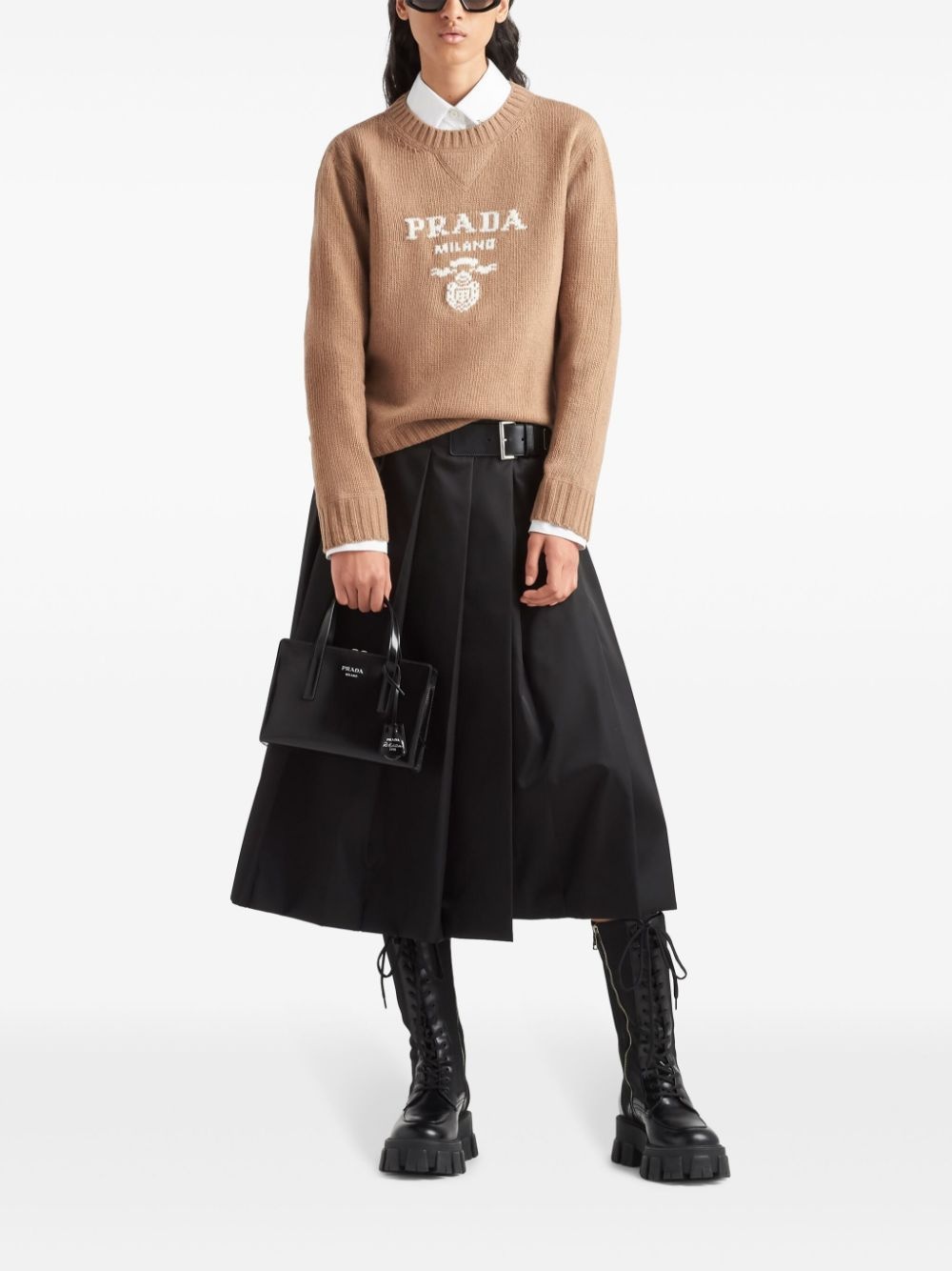 logo-intarsia cashmere jumper - 2