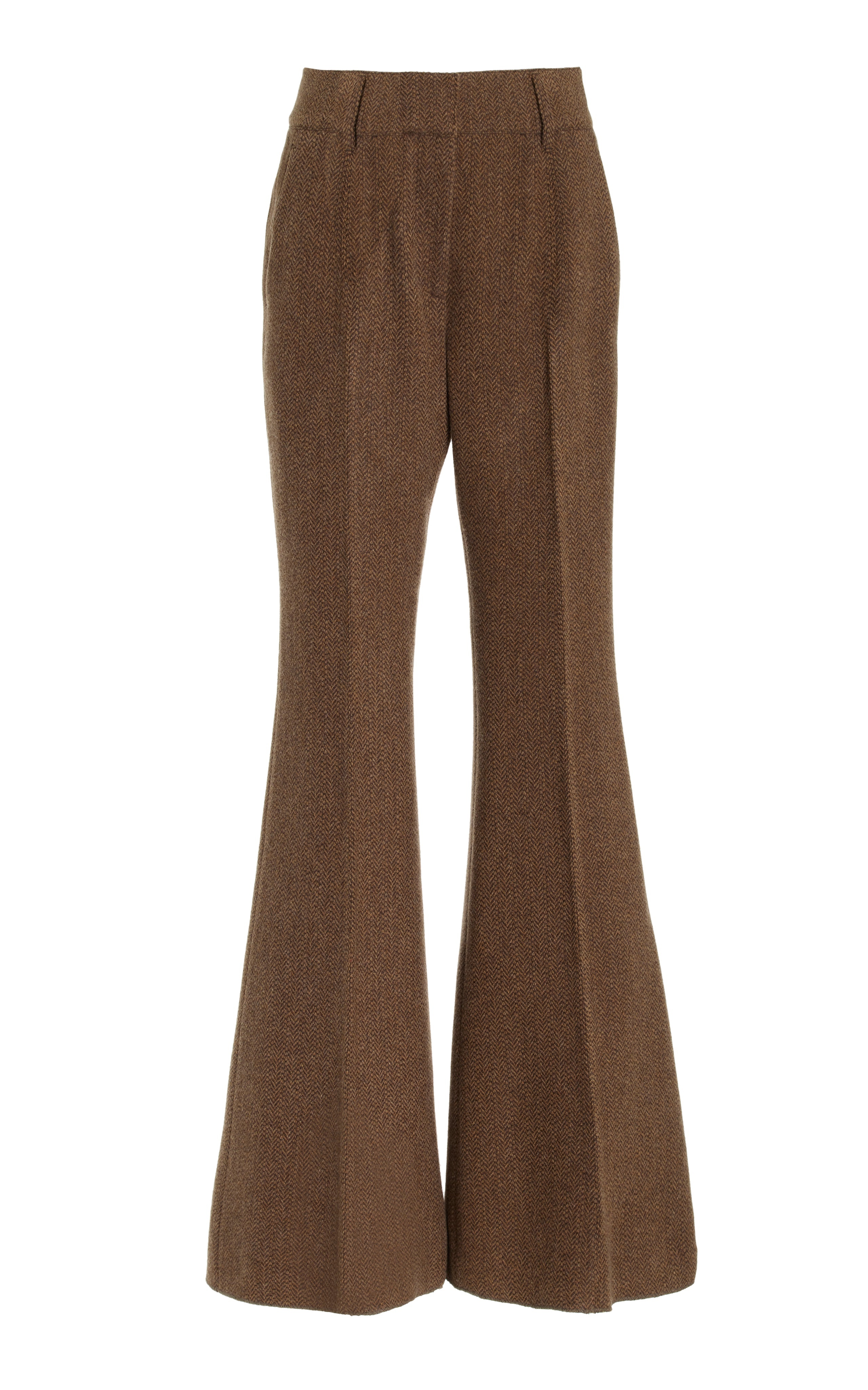 Rhein Pant in Chocolate Multi Cashmere Virgin Wool Herringbone - 1