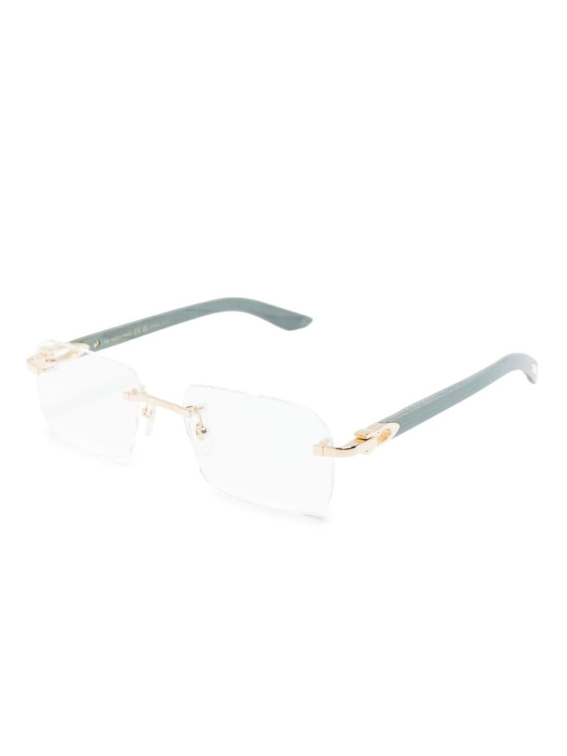 Cartier geometric-frame rimless glasses outlook