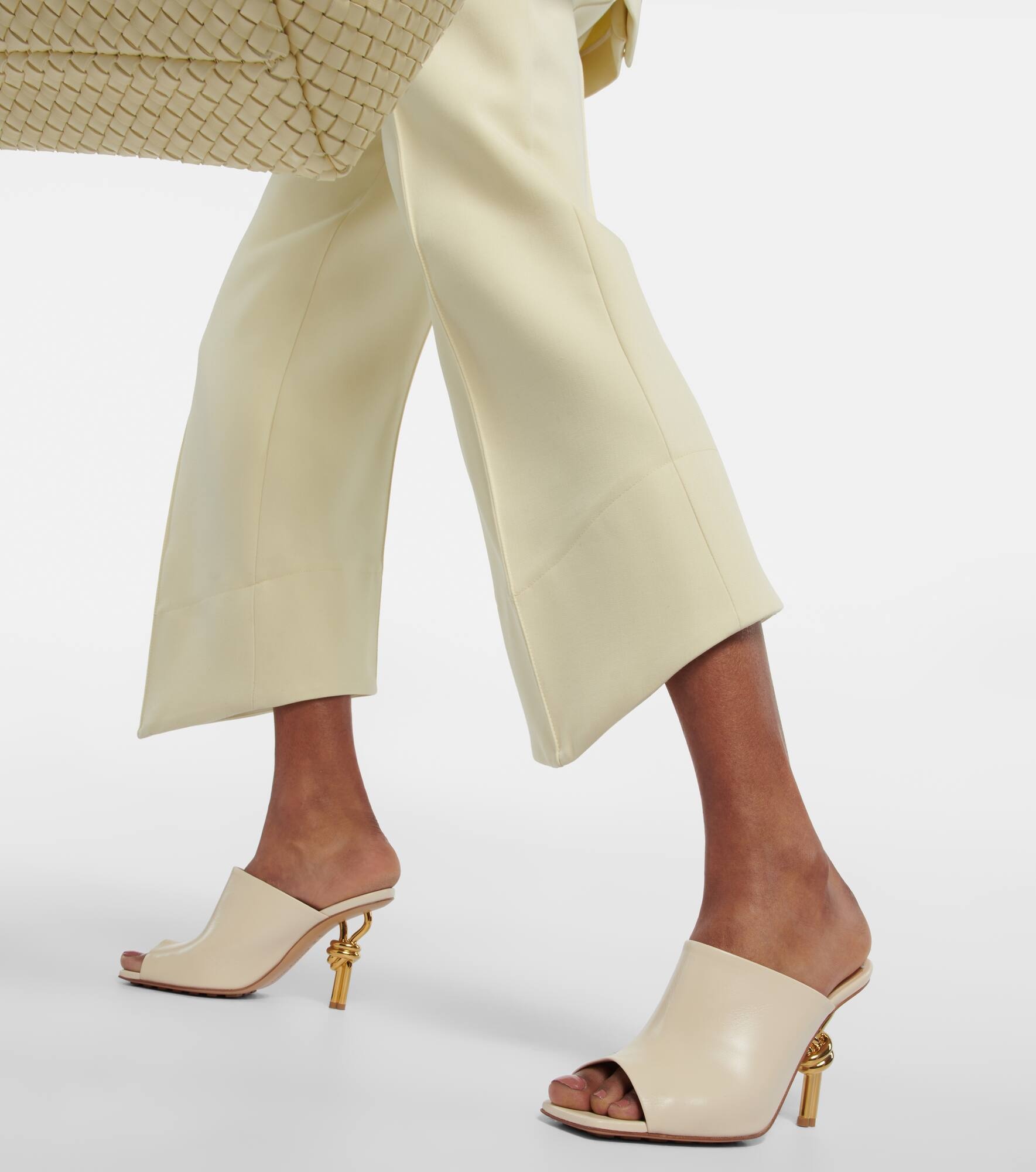Knot leather mules - 4