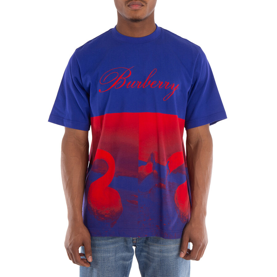 Burberry Swan-Print Crew Neck T-Shirt - 3