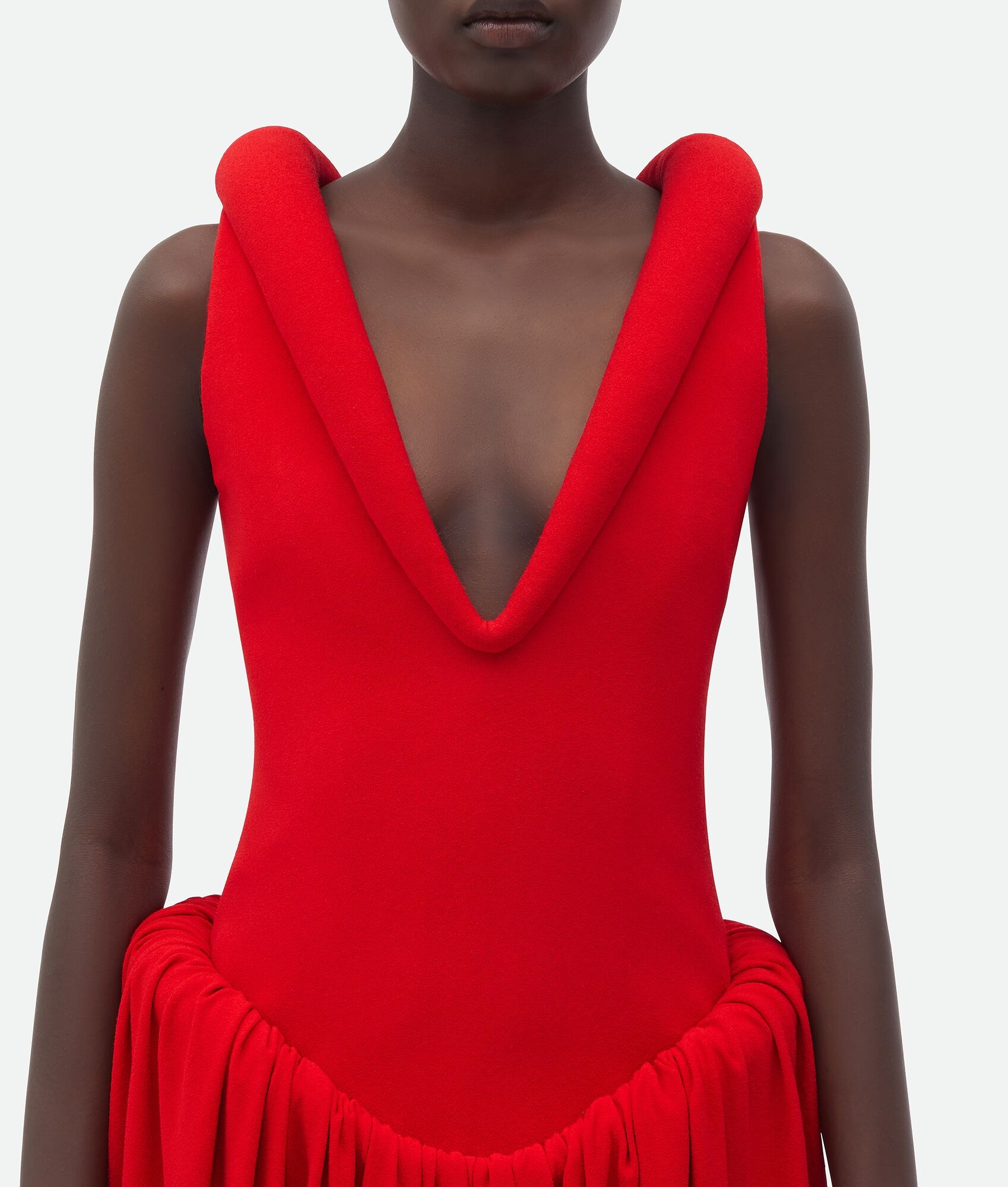 Viscose Bouclé Dress With Padded Details - 4