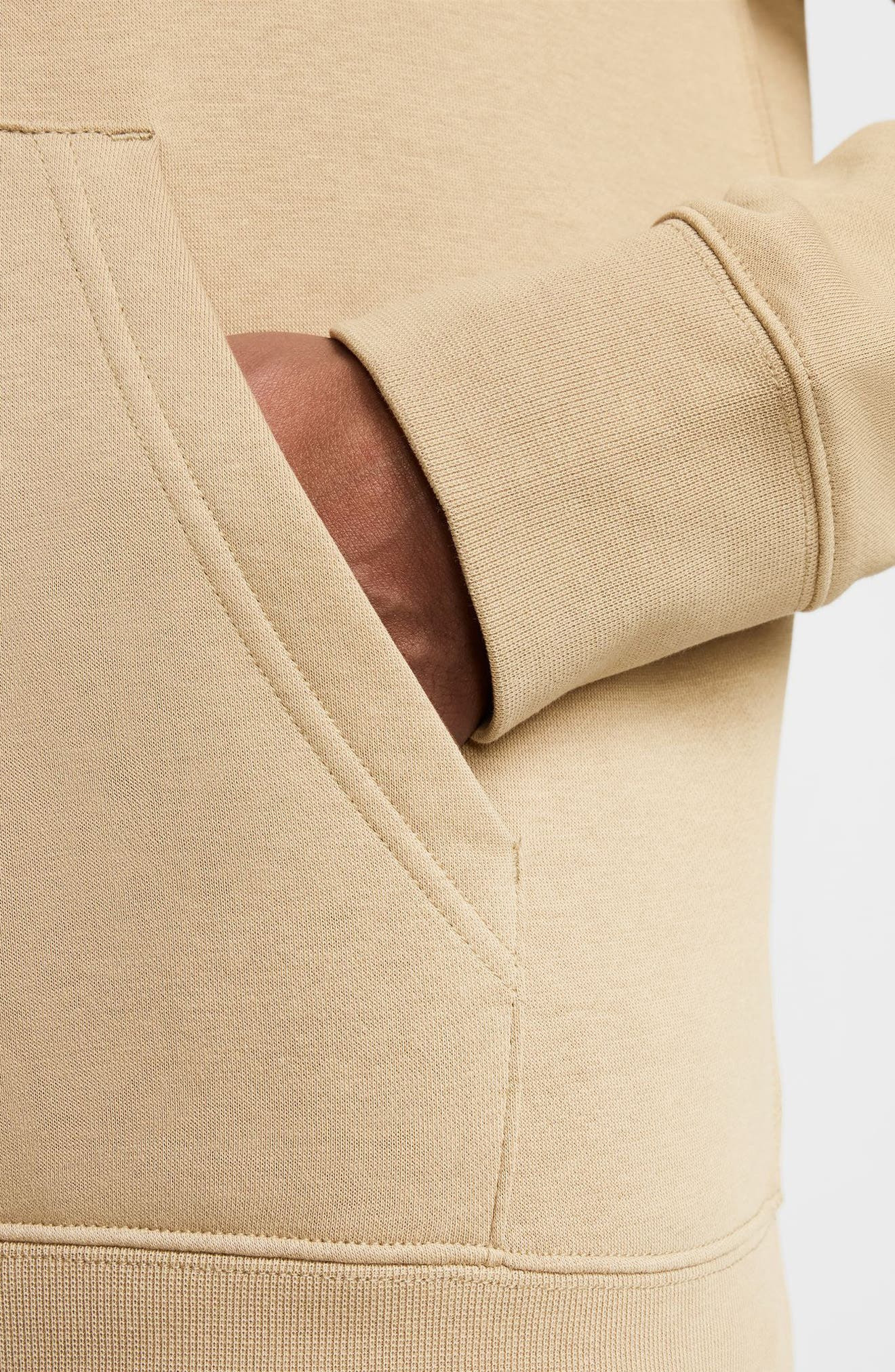 Nike Club Fleece Pullover Hoodie in Parachute Beige/White at Nordstrom - 7