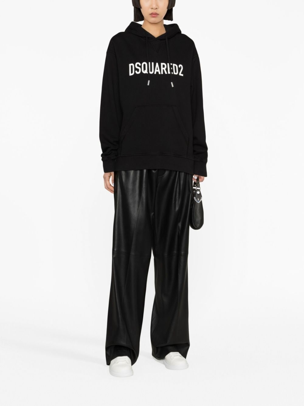logo-print cotton hoodie - 2