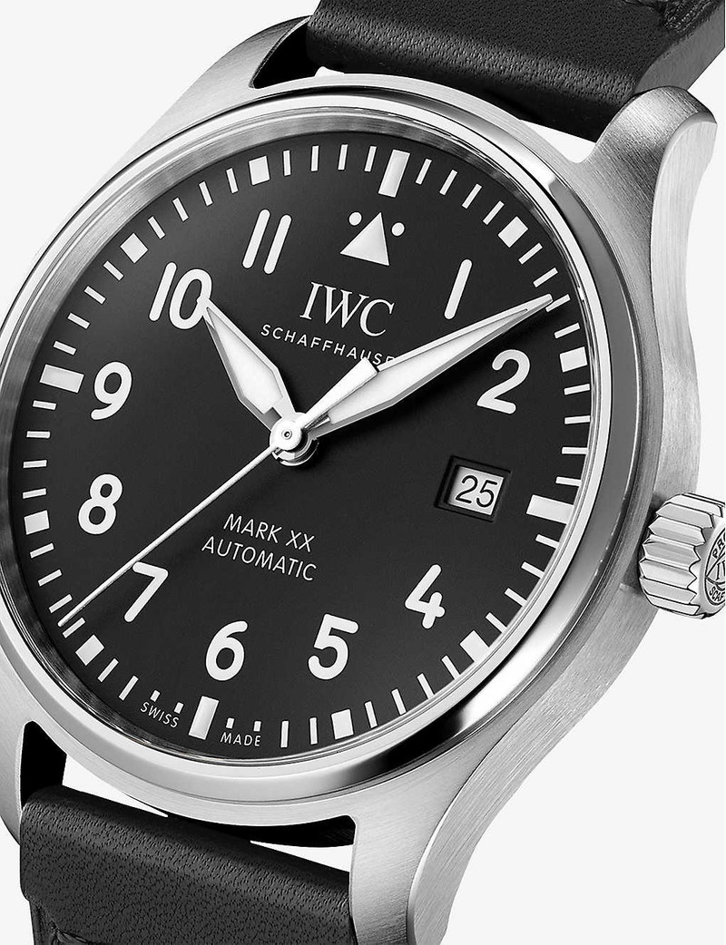 IW328201 Pilot's Mark XX stainless-steel and leather automatic watch 5